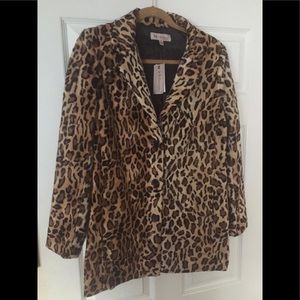 Leopard Print Faux Fur Blazer/Jacket